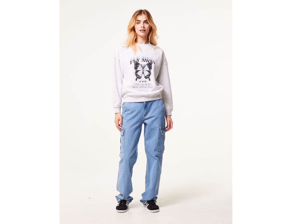 Sweat papillon gris chiné