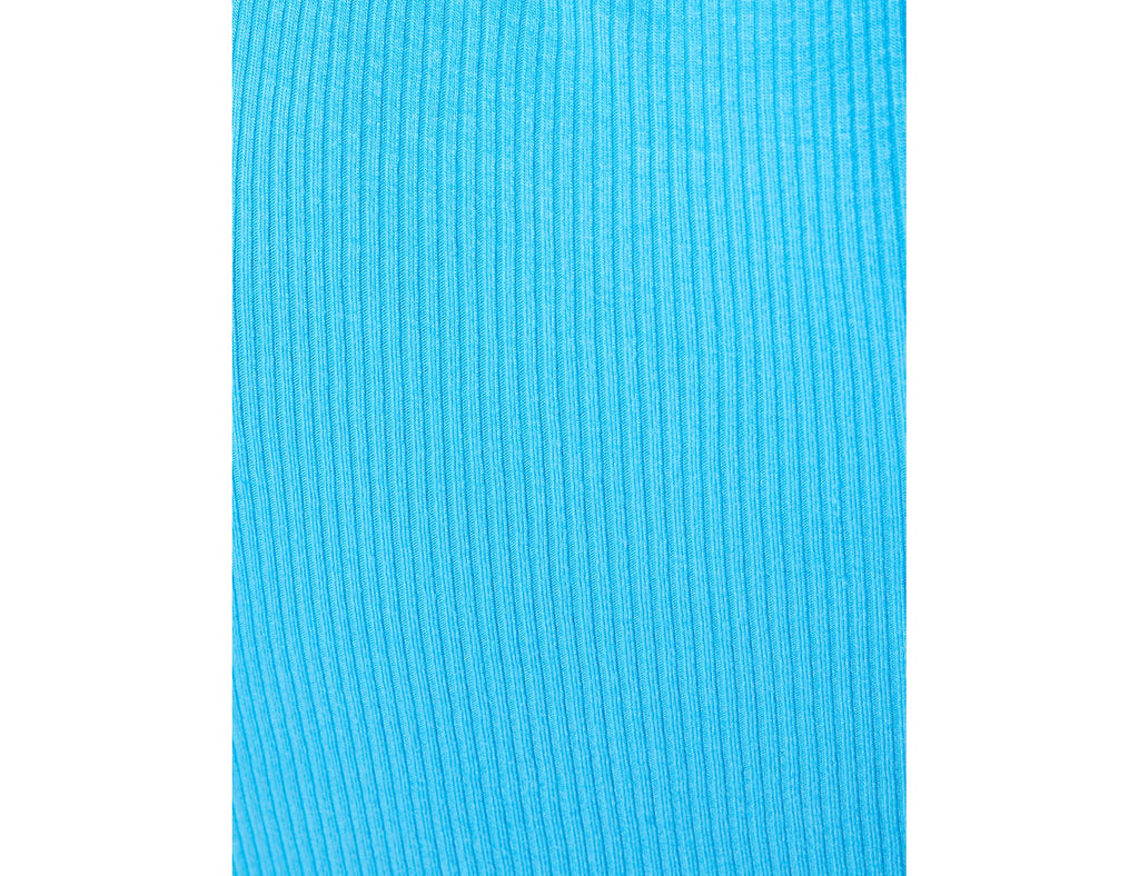 Crop top côtelé bleu