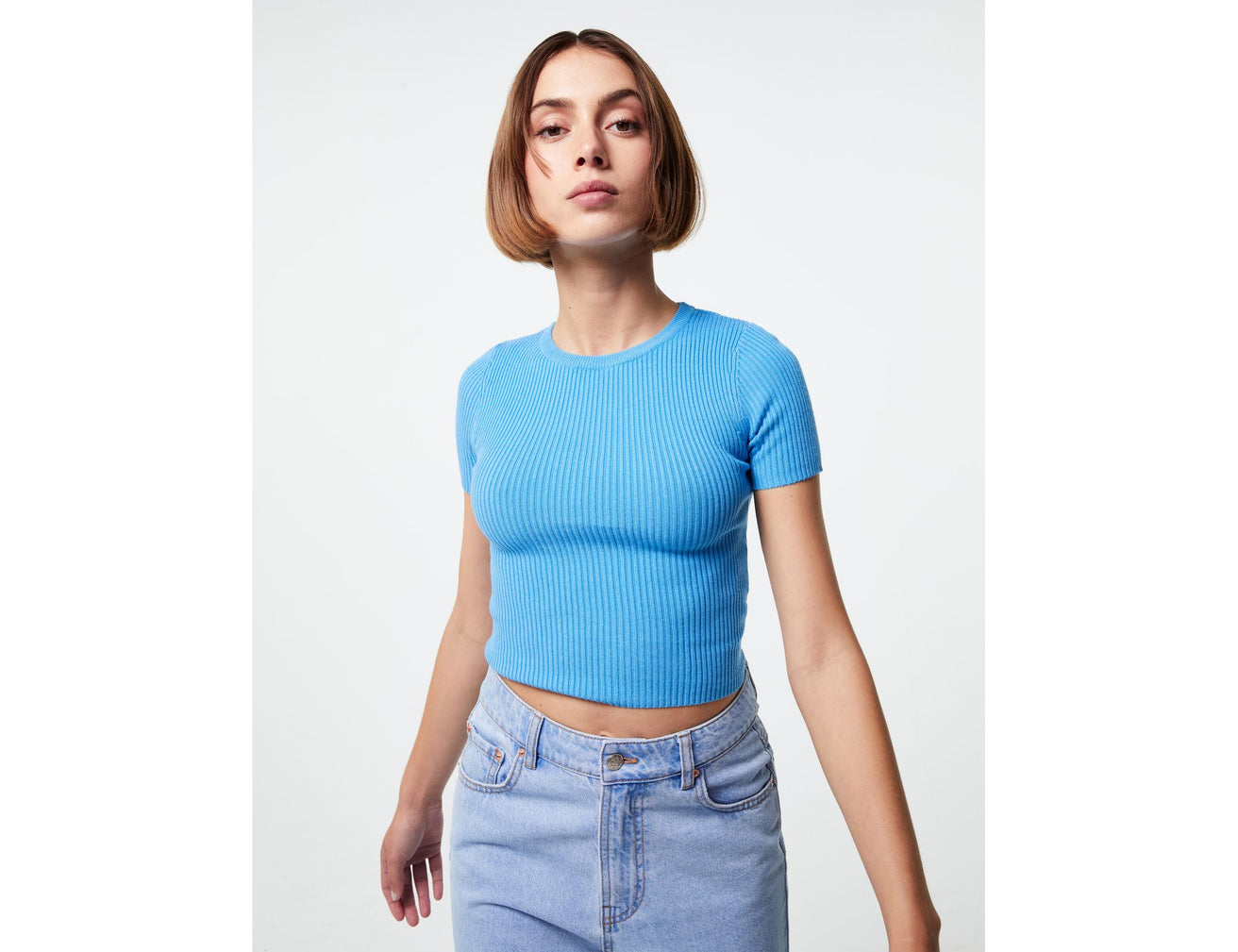 Pull côtelé bleu - Image 3