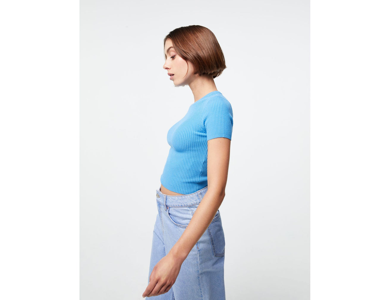 Pull côtelé bleu - Image 5