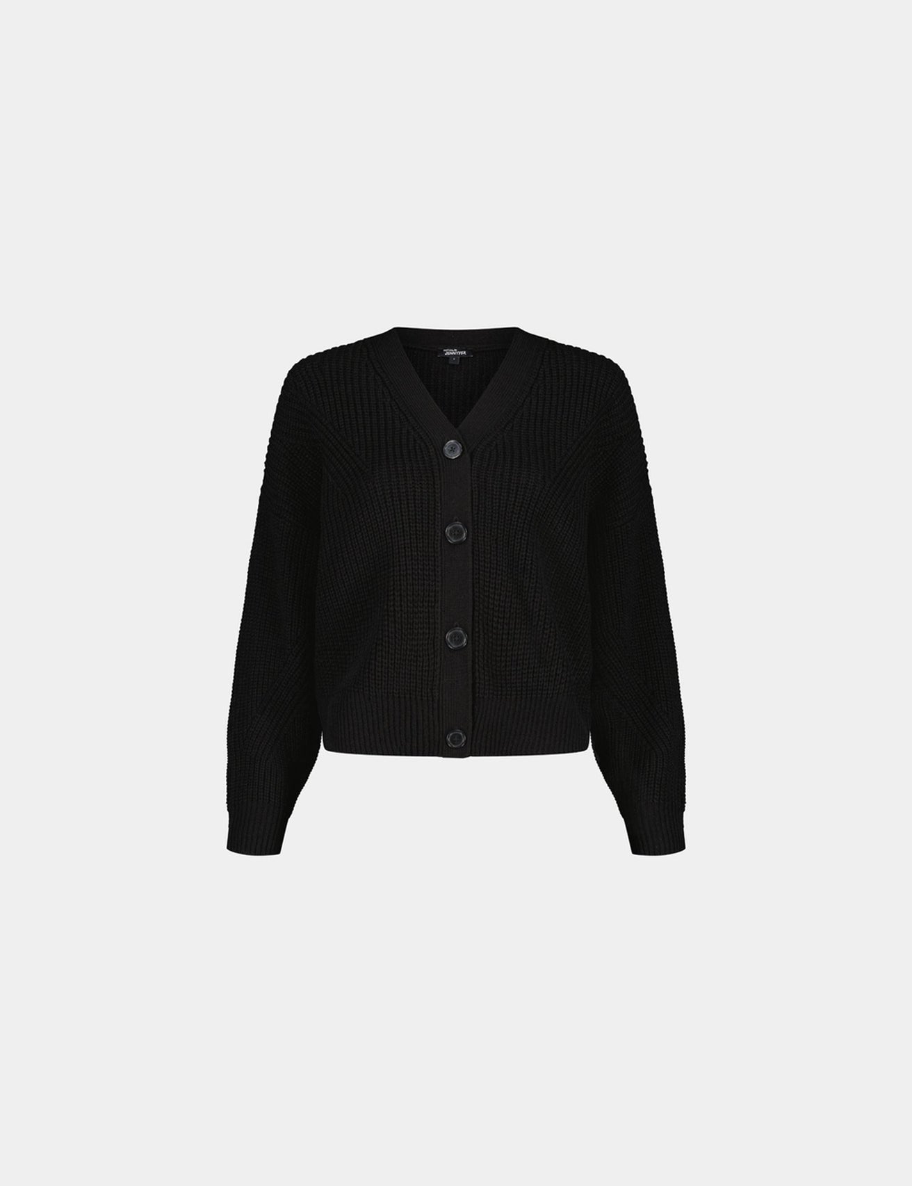 Gilet en maille tressée noir - Image 1