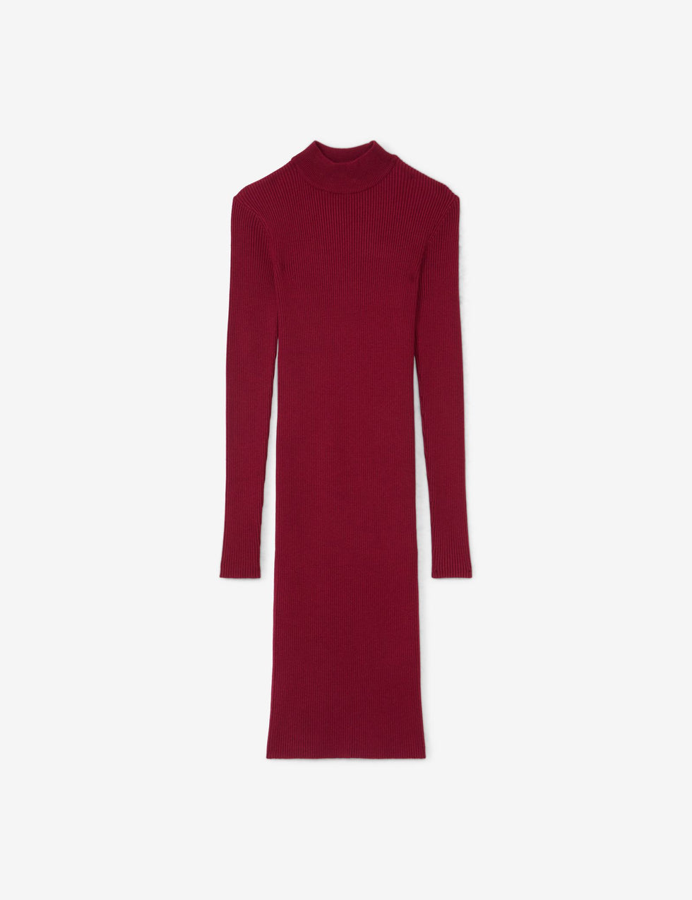 Robe en maille rouge foncé