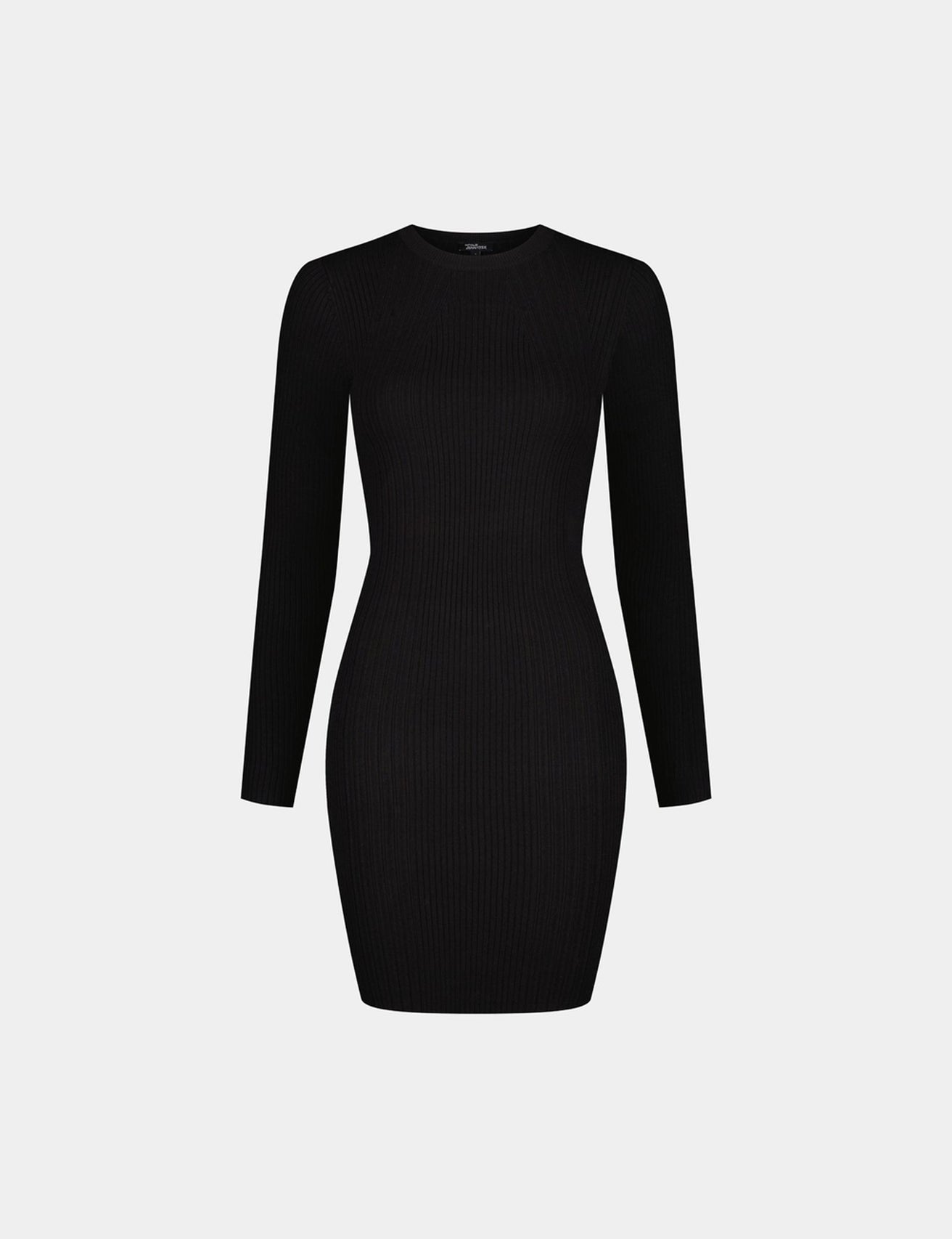 Robe pull noire côtelée - Image 6