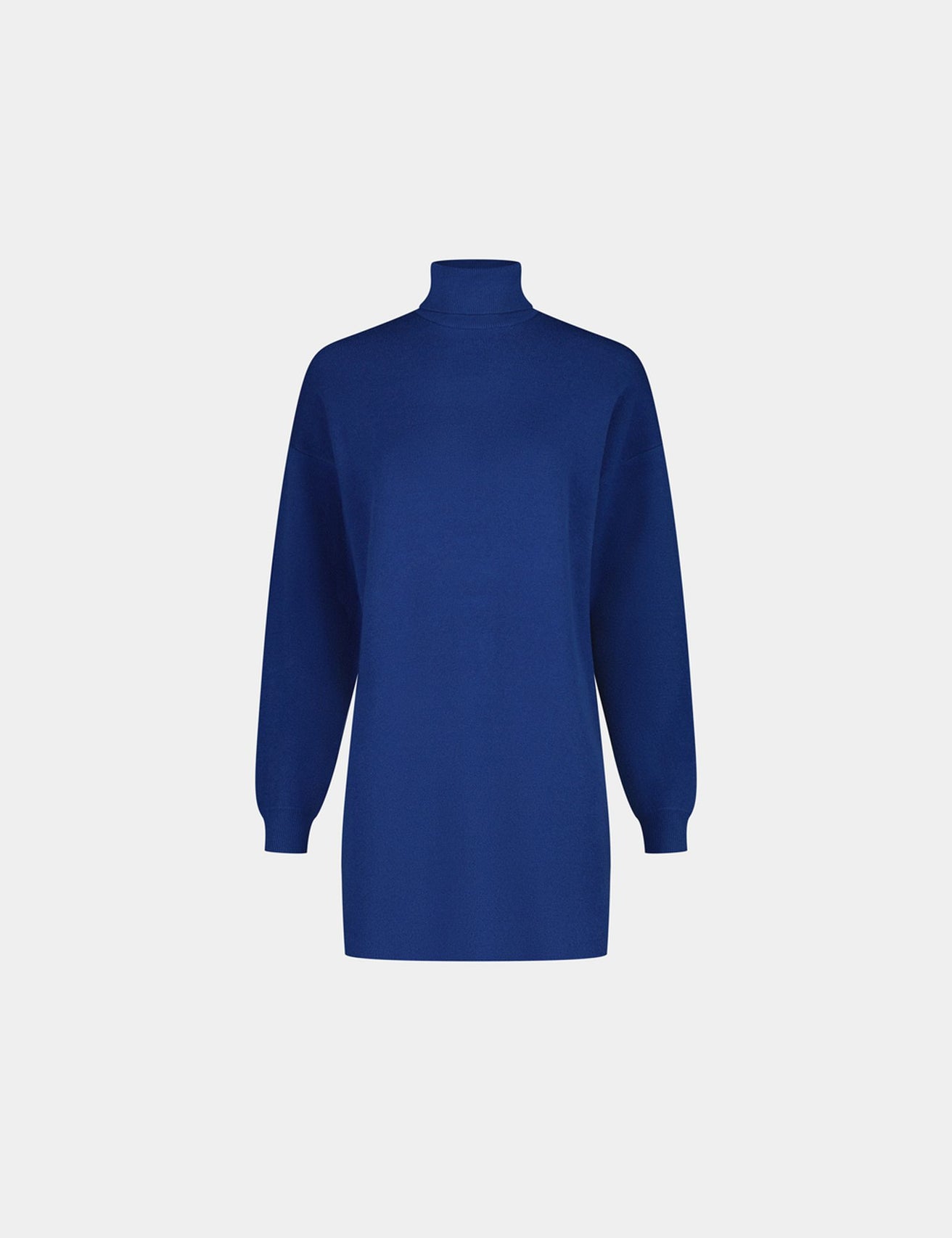 Robe-pull courte col roulé bleu électrique - Image 2