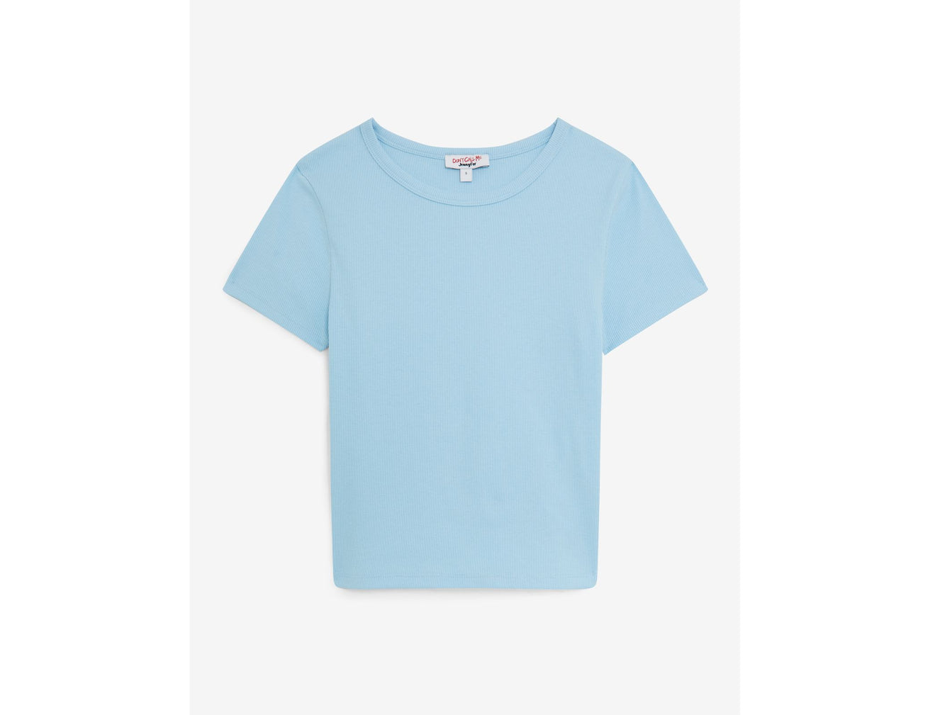 Tee-shirt côtelé basic bleu clair - Image 6