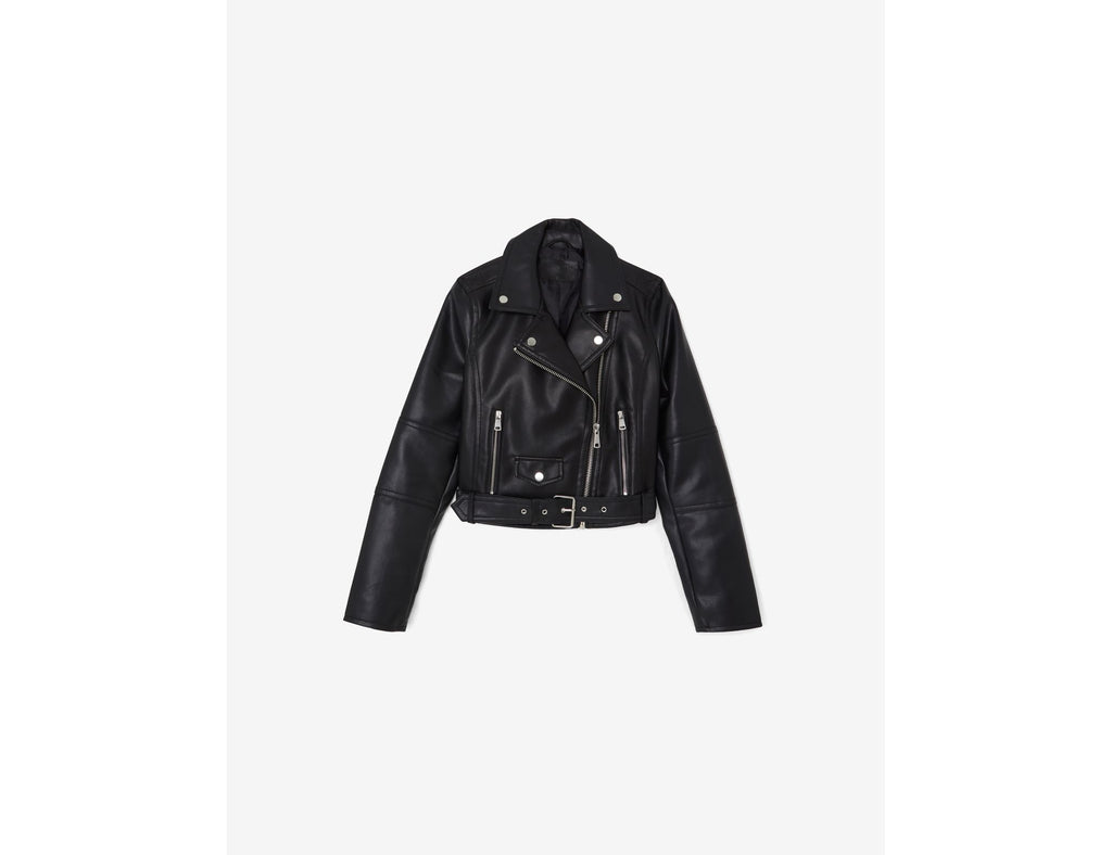 Veste biker courte noire