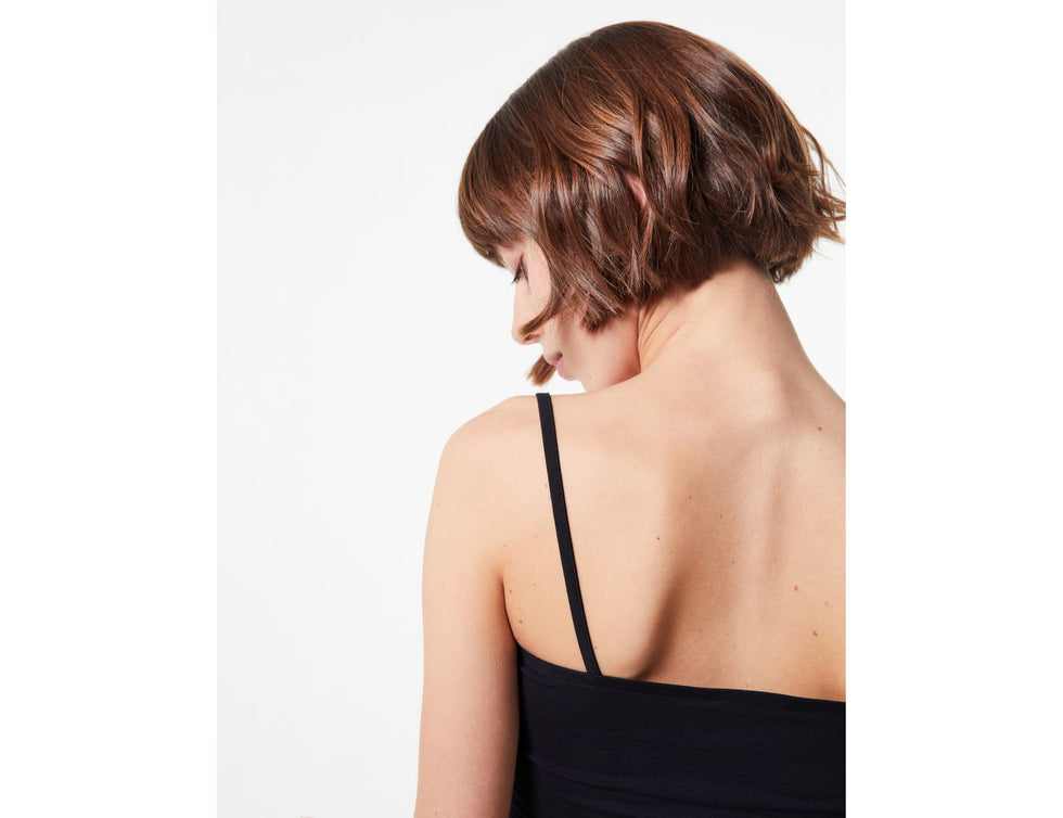 Crop top fines bretelles noir