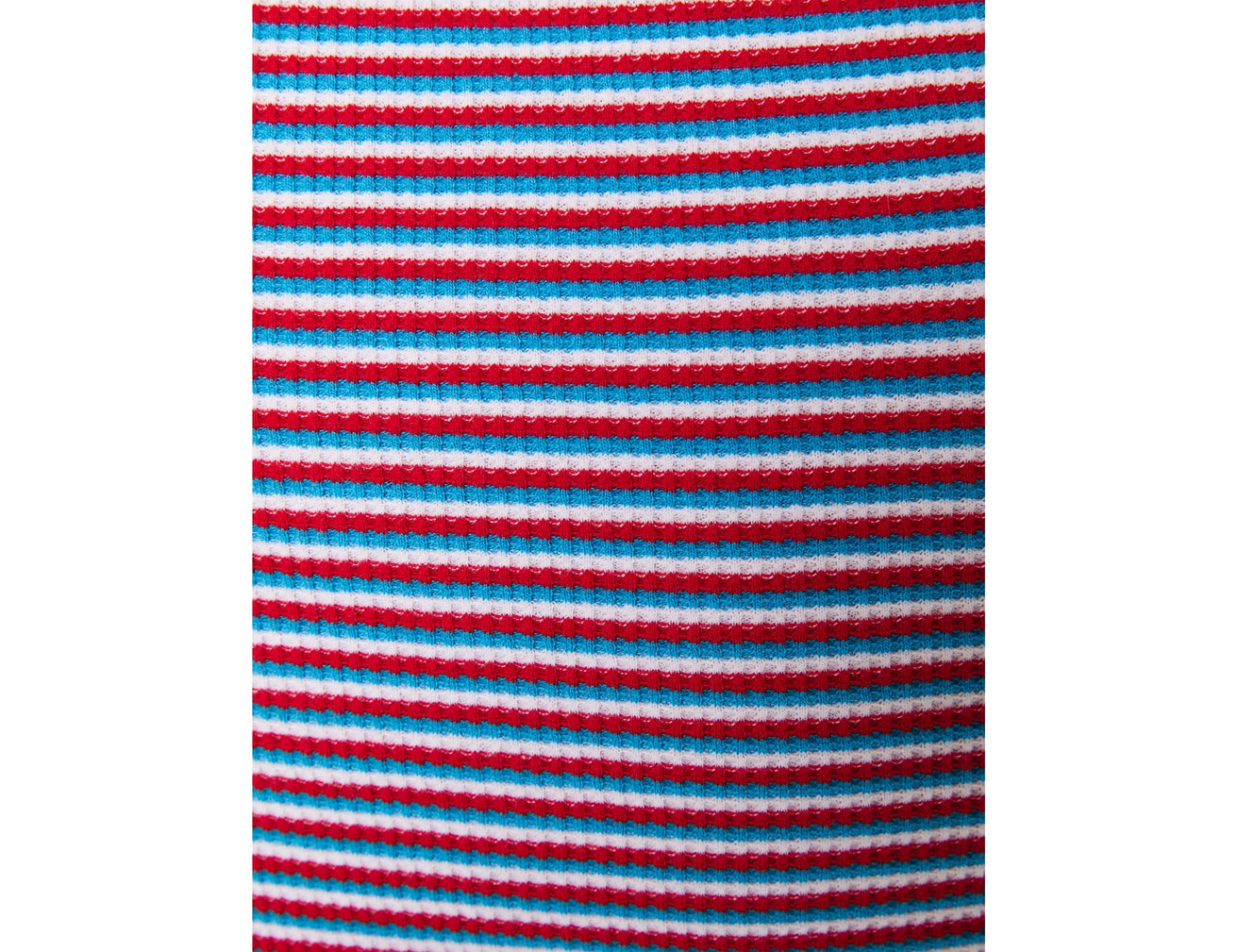 Tee-shirt côtelé blanc à rayures rouges et bleues - Image 5
