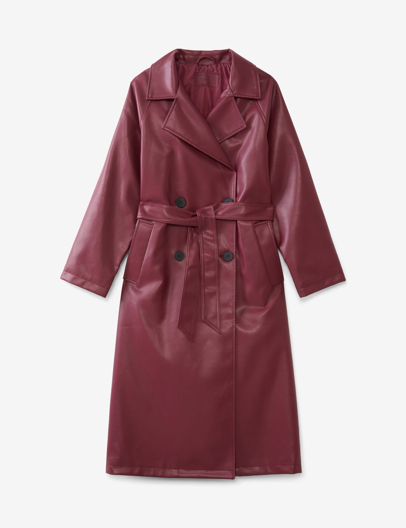 Trench long matière enduite bordeaux - Image 4