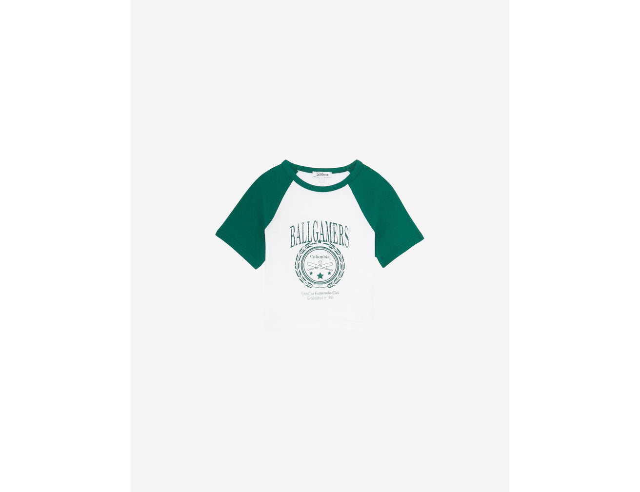 Tee-shirt blanc et vert imprimé : Ballgamers Columbia - Image 1