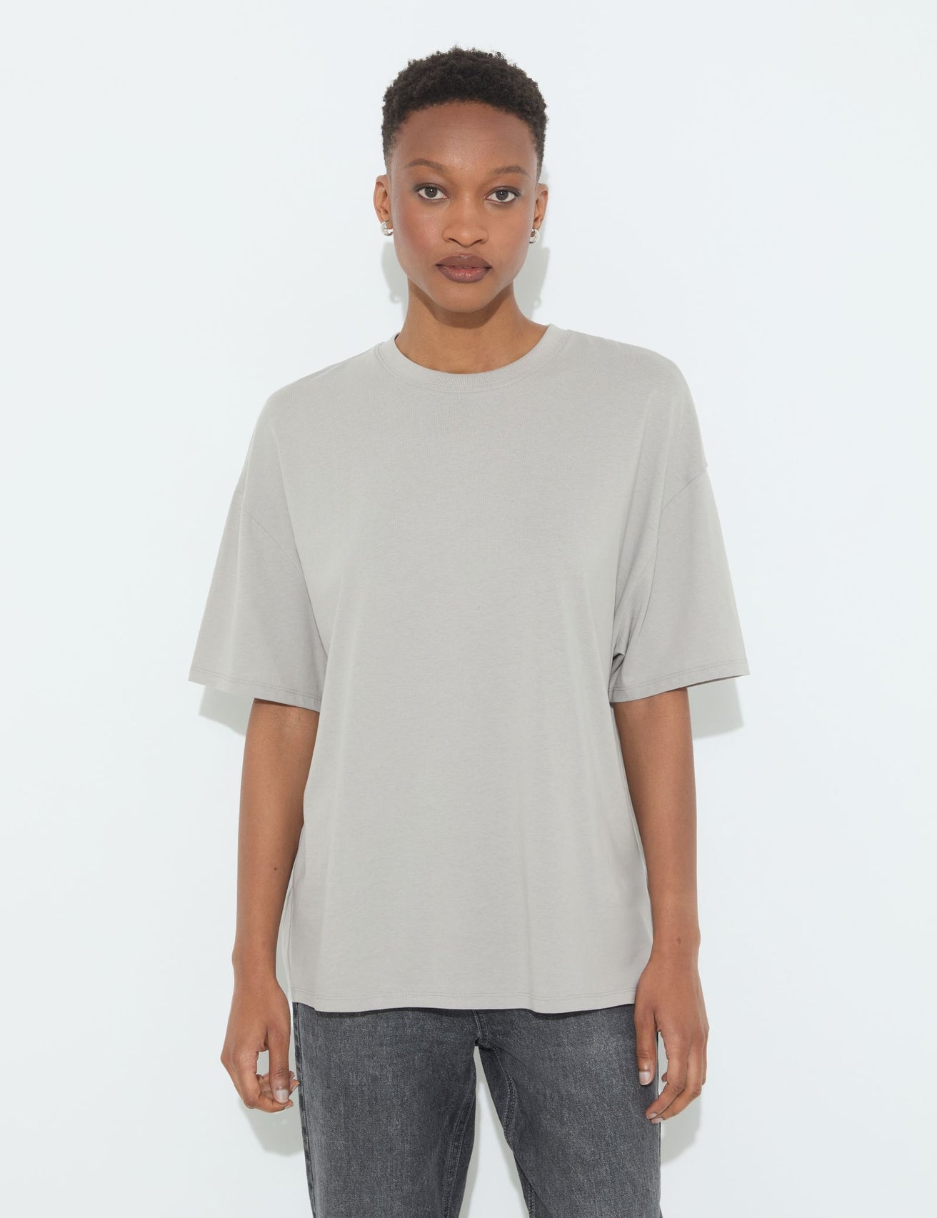 T-shirt oversize gris clair - Image 1