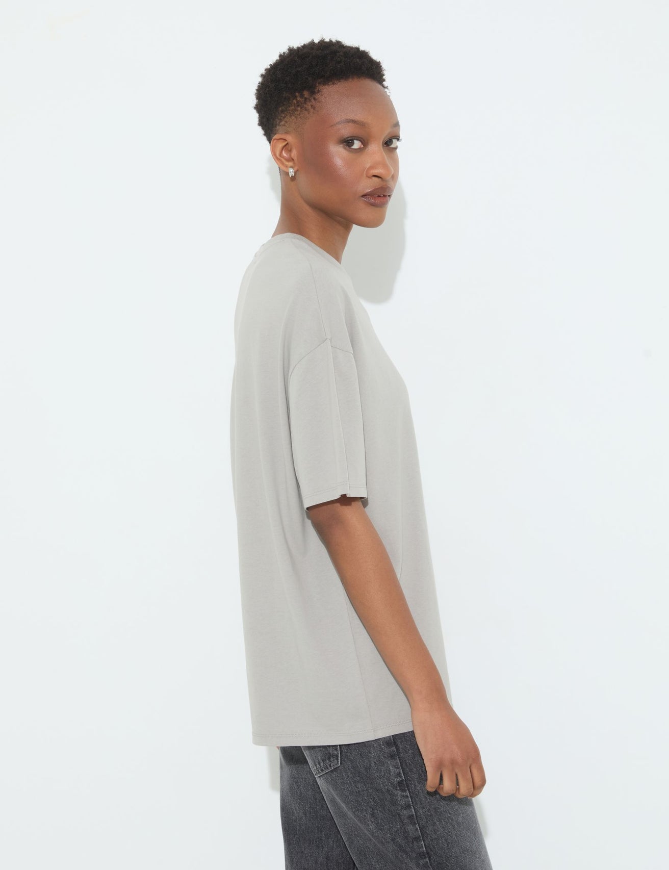 T-shirt oversize gris clair - Image 4