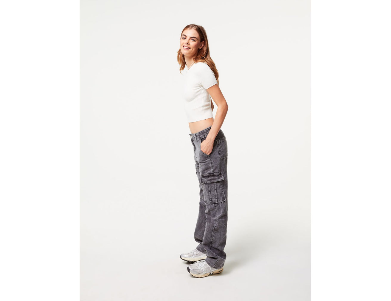 Jean straight gris moyen - Image 2