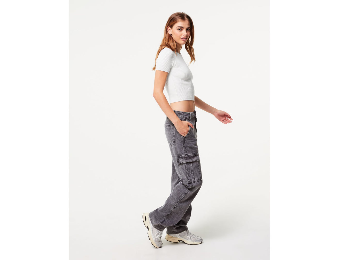 Jean straight gris moyen - Image 3