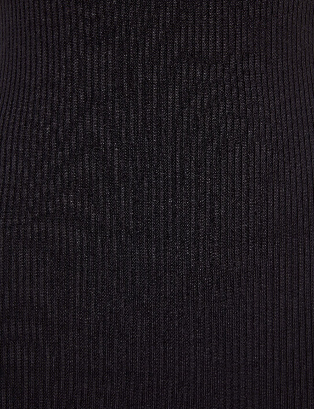 Robe longue côtelée à col montant noire - Image 5