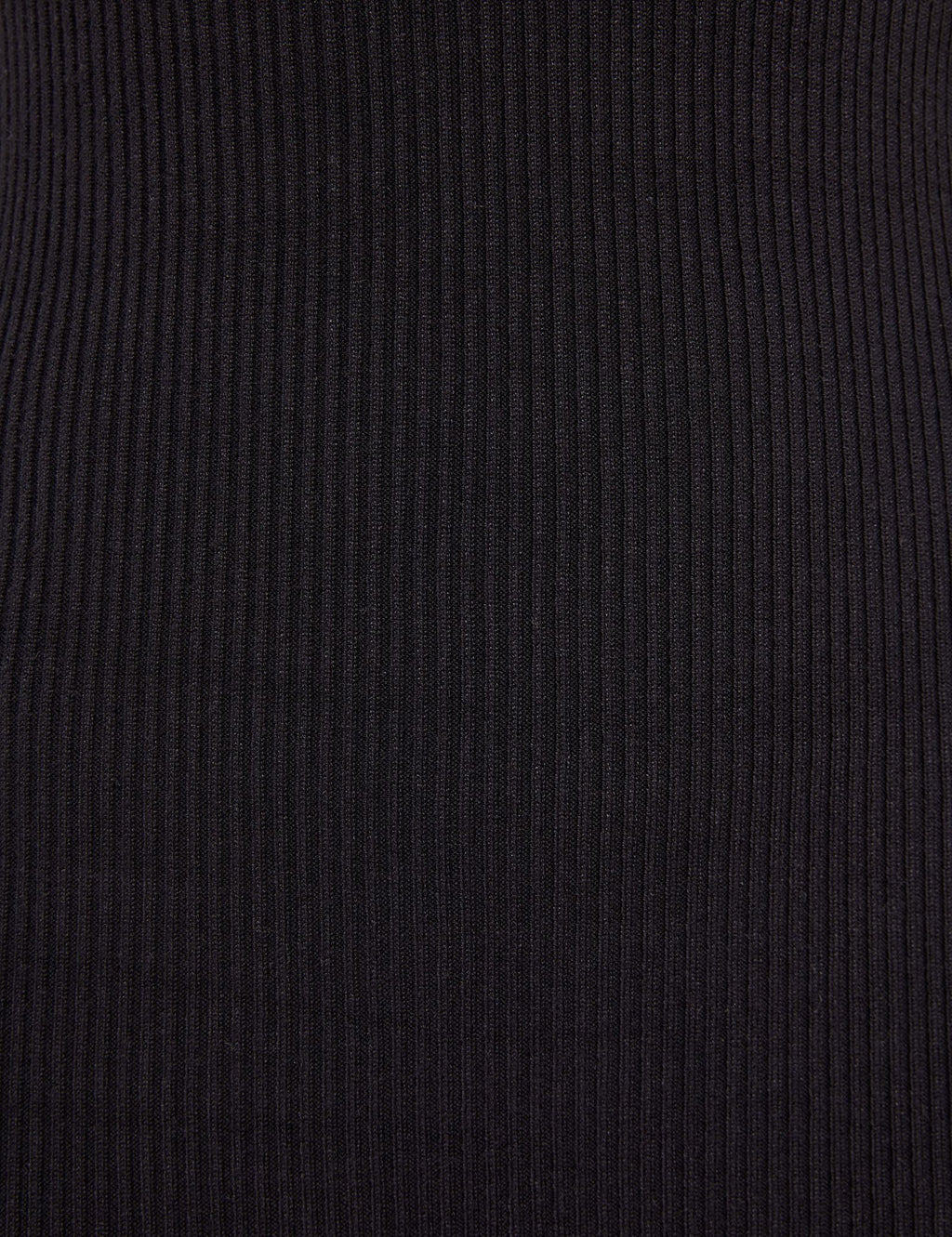 Robe longue côtelée à col montant noire