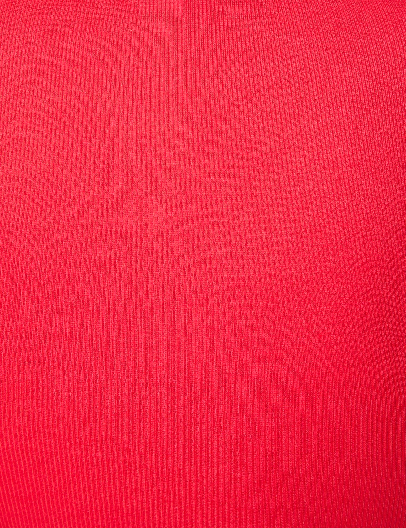 Débardeur court basic côtelé rouge - Image 5