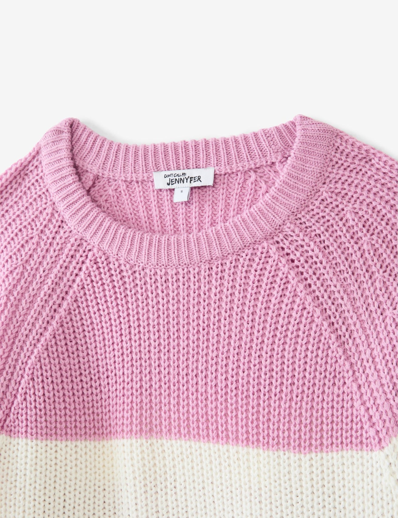 Pull en maille tressée lavande et écru - Image 2