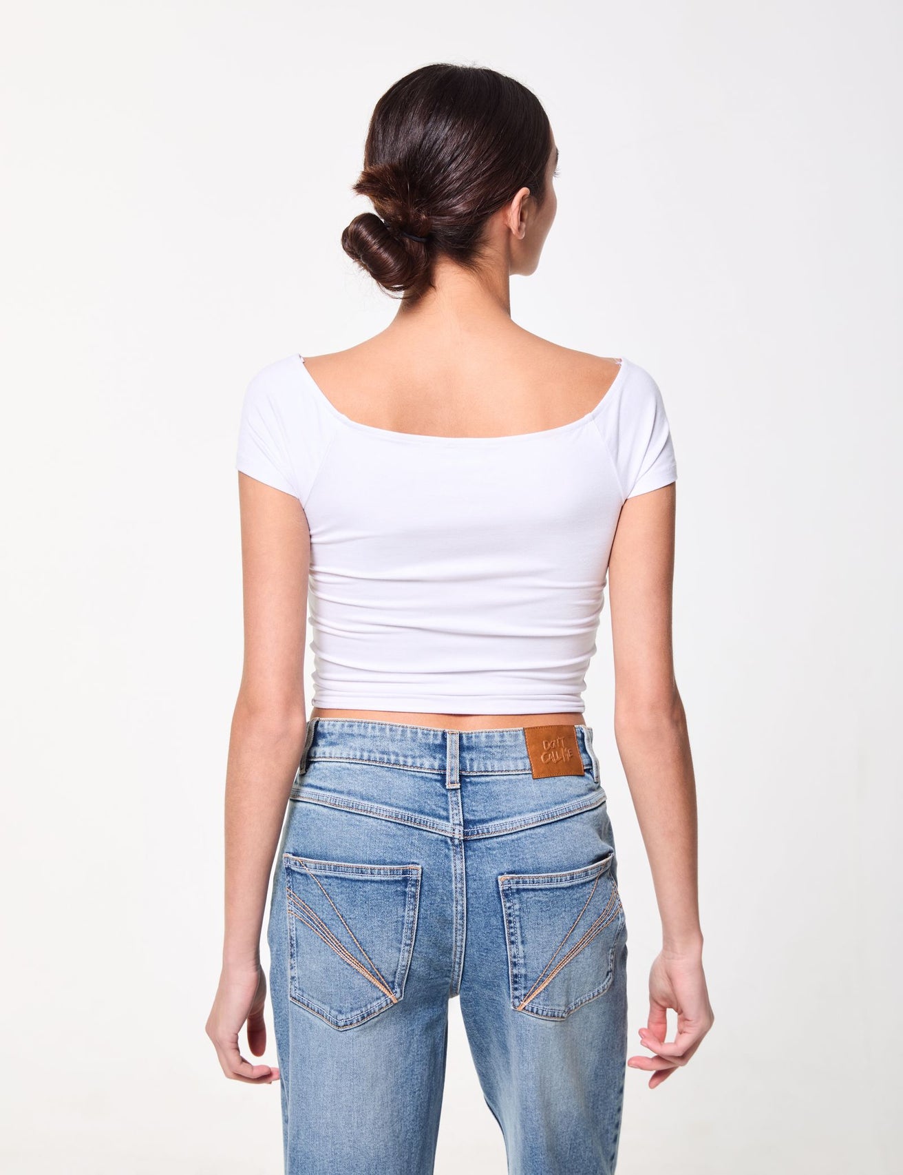 T-shirt col bardot blanc - Image 2
