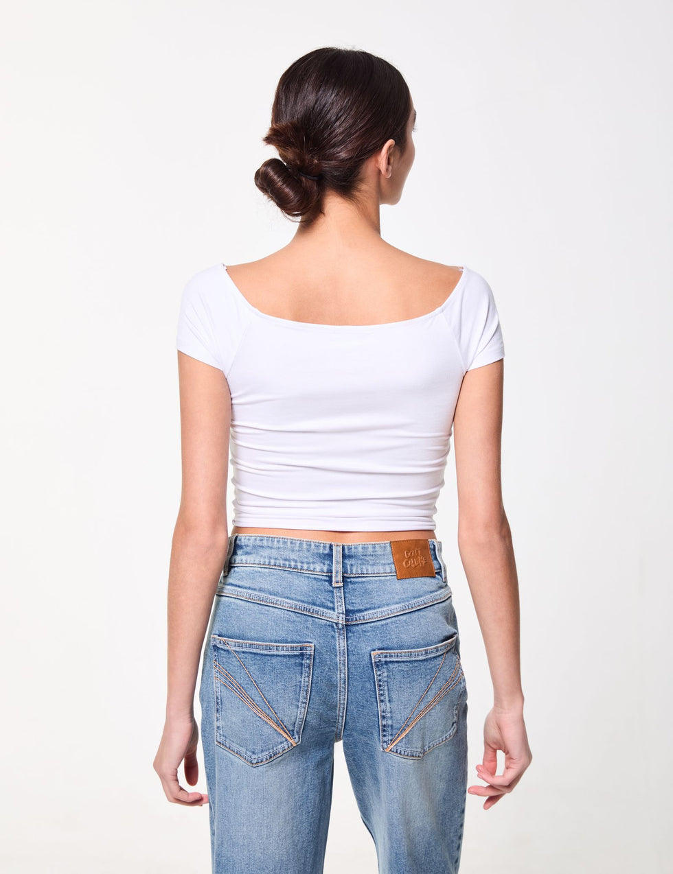 T-shirt col bardot blanc