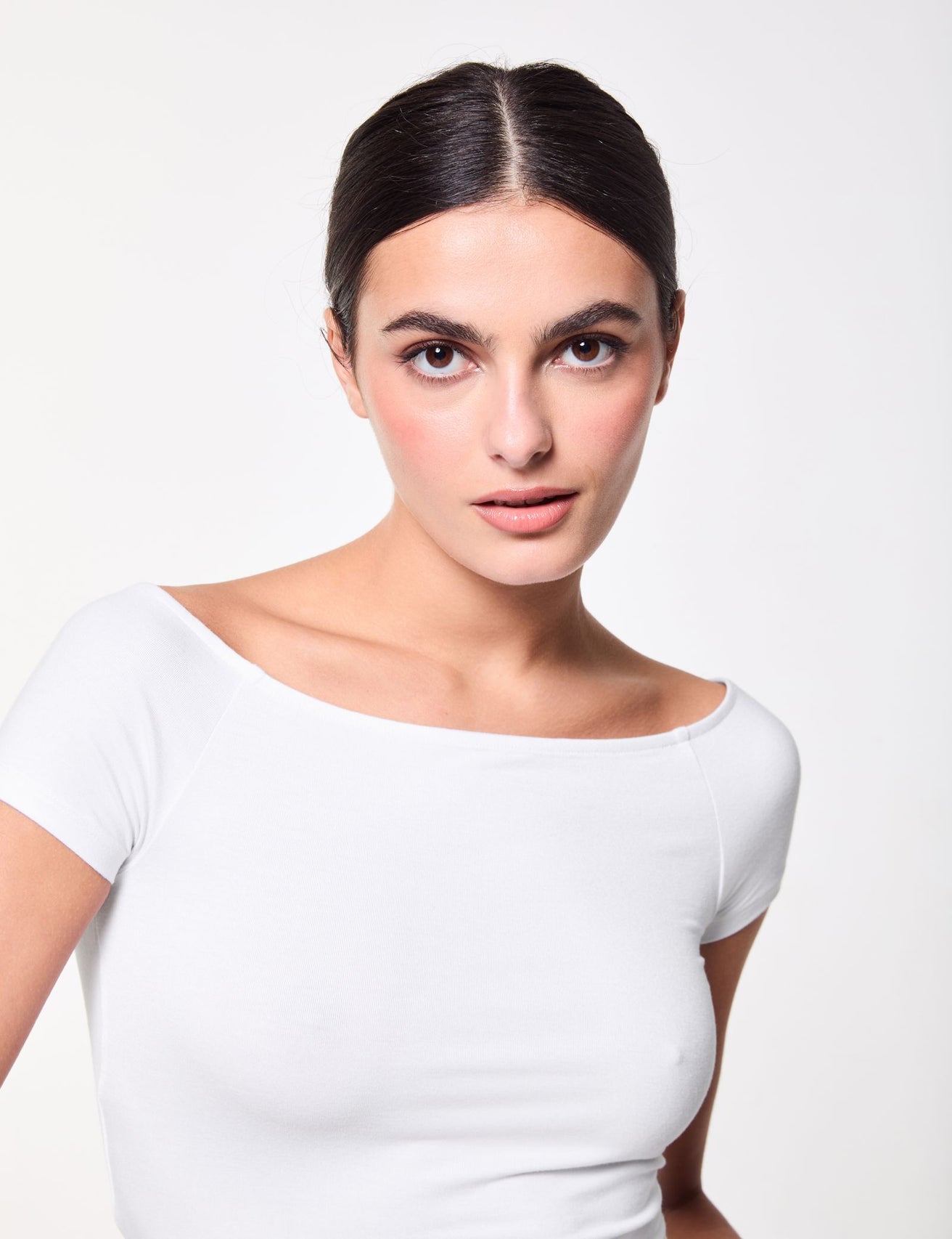 T-shirt col bardot blanc - Image 4