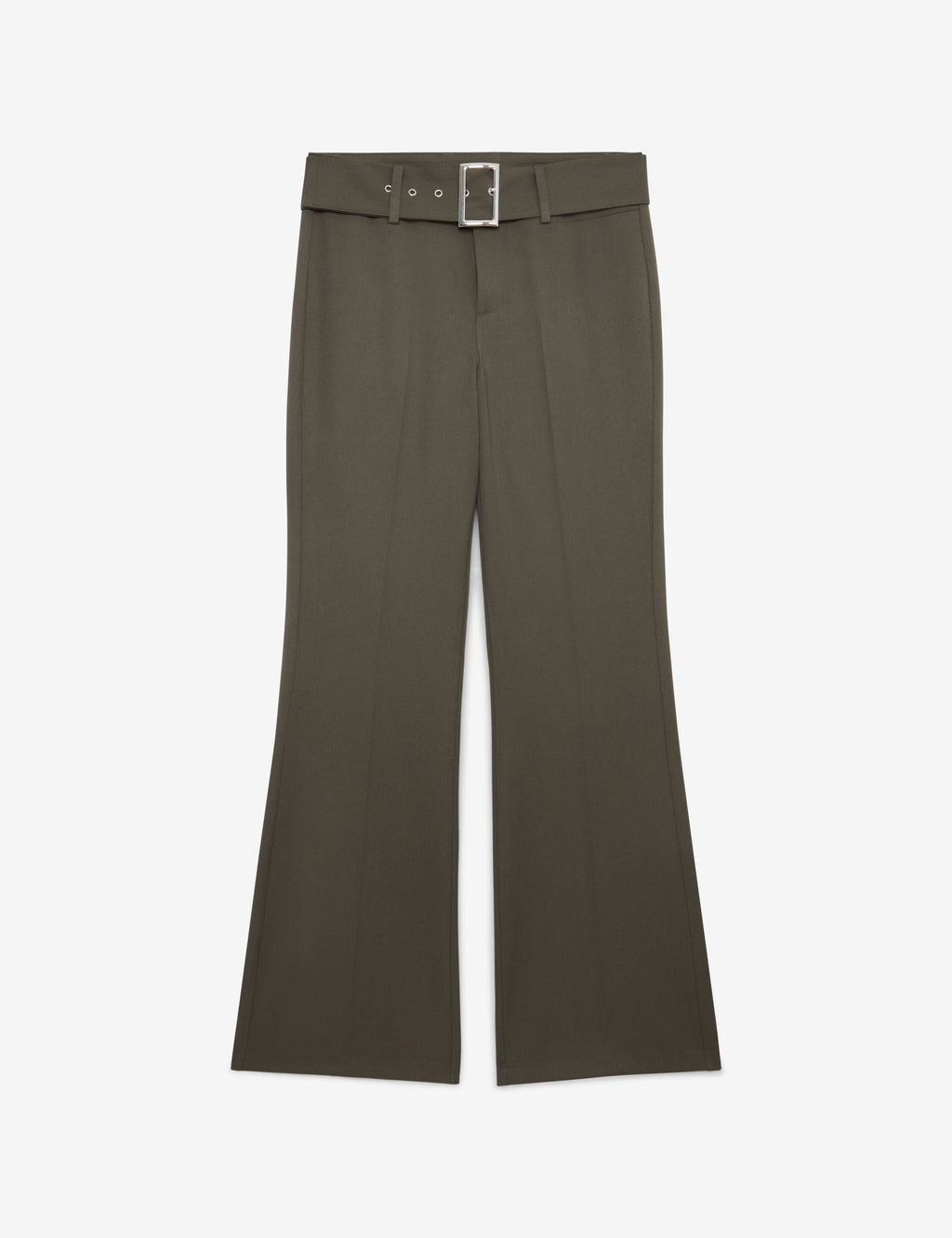 Pantalon de tailleur coupe flare kaki