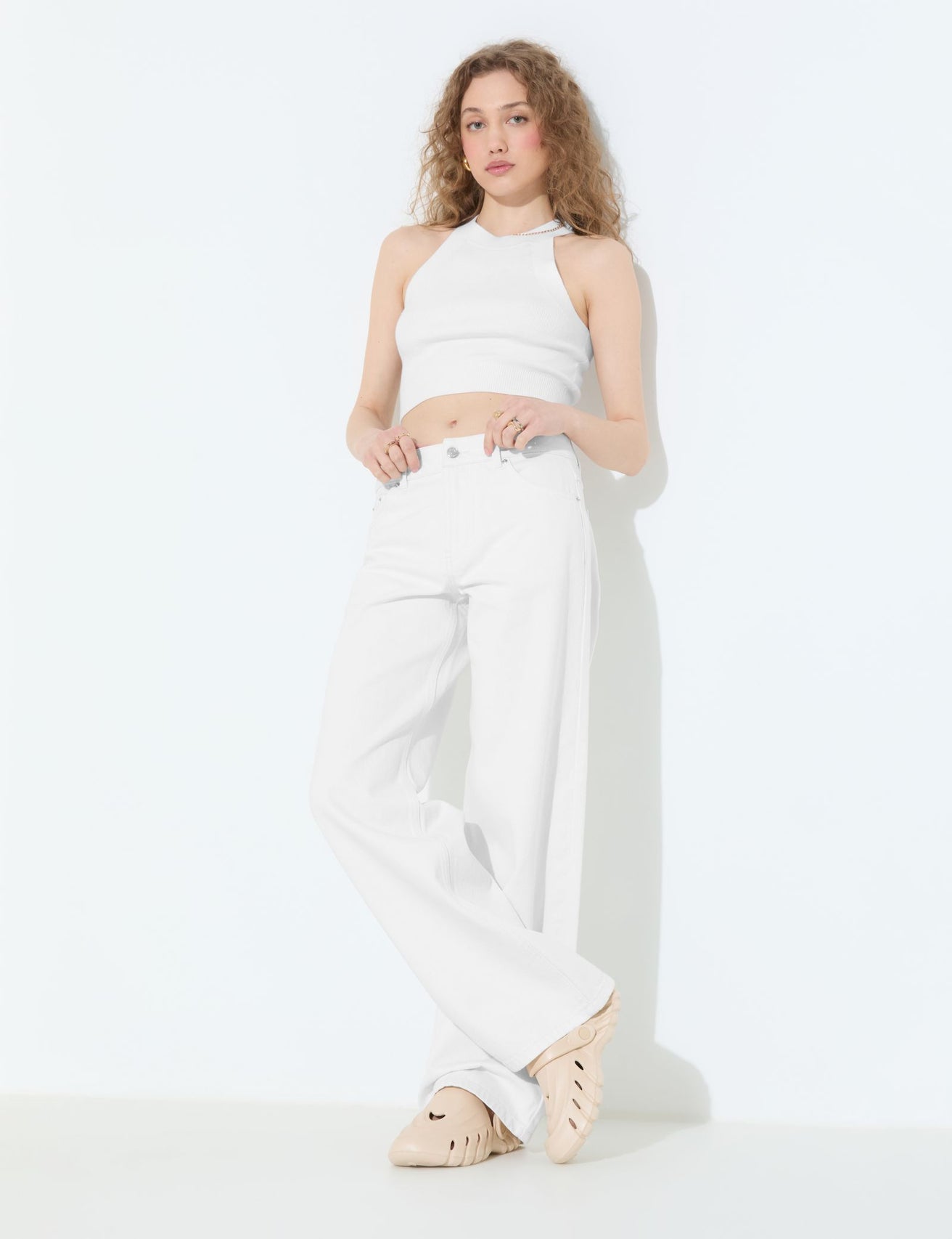 Jean coupe wide leg blanc - Image 1