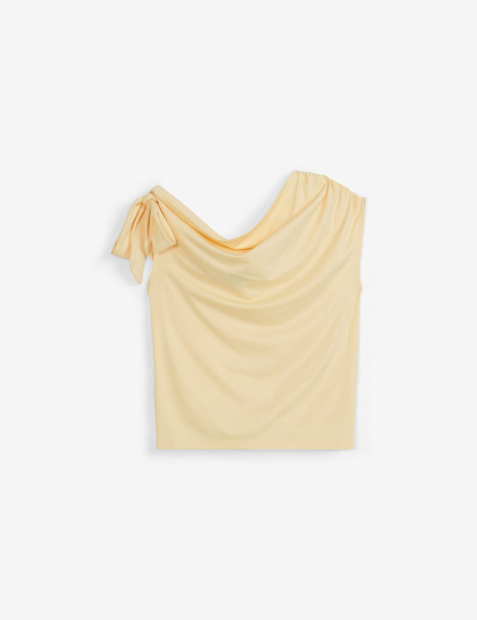 T-shirt asymétrique avec nœud à l'épaule vanille