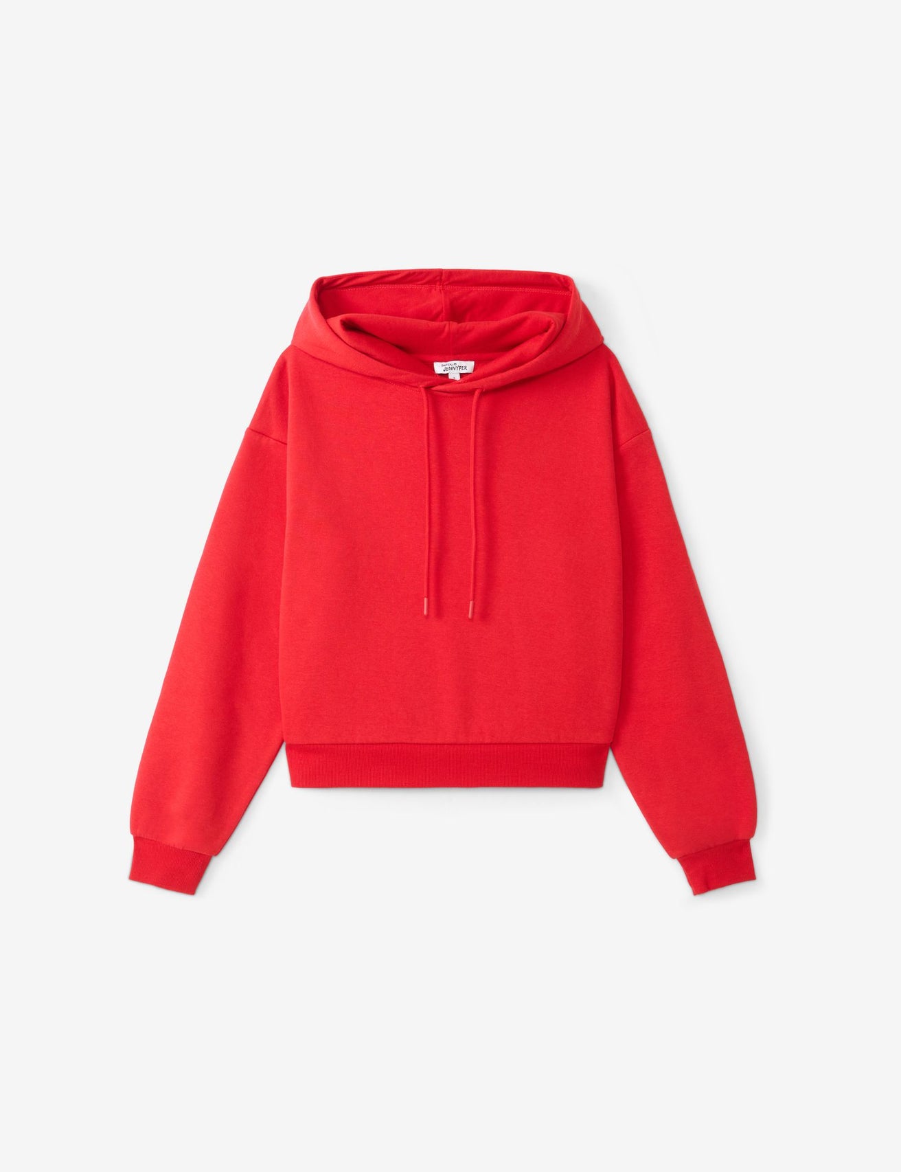 Sweat à capuche court rouge vif - Image 1