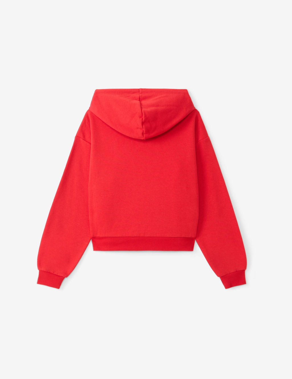 Sweat à capuche court rouge vif