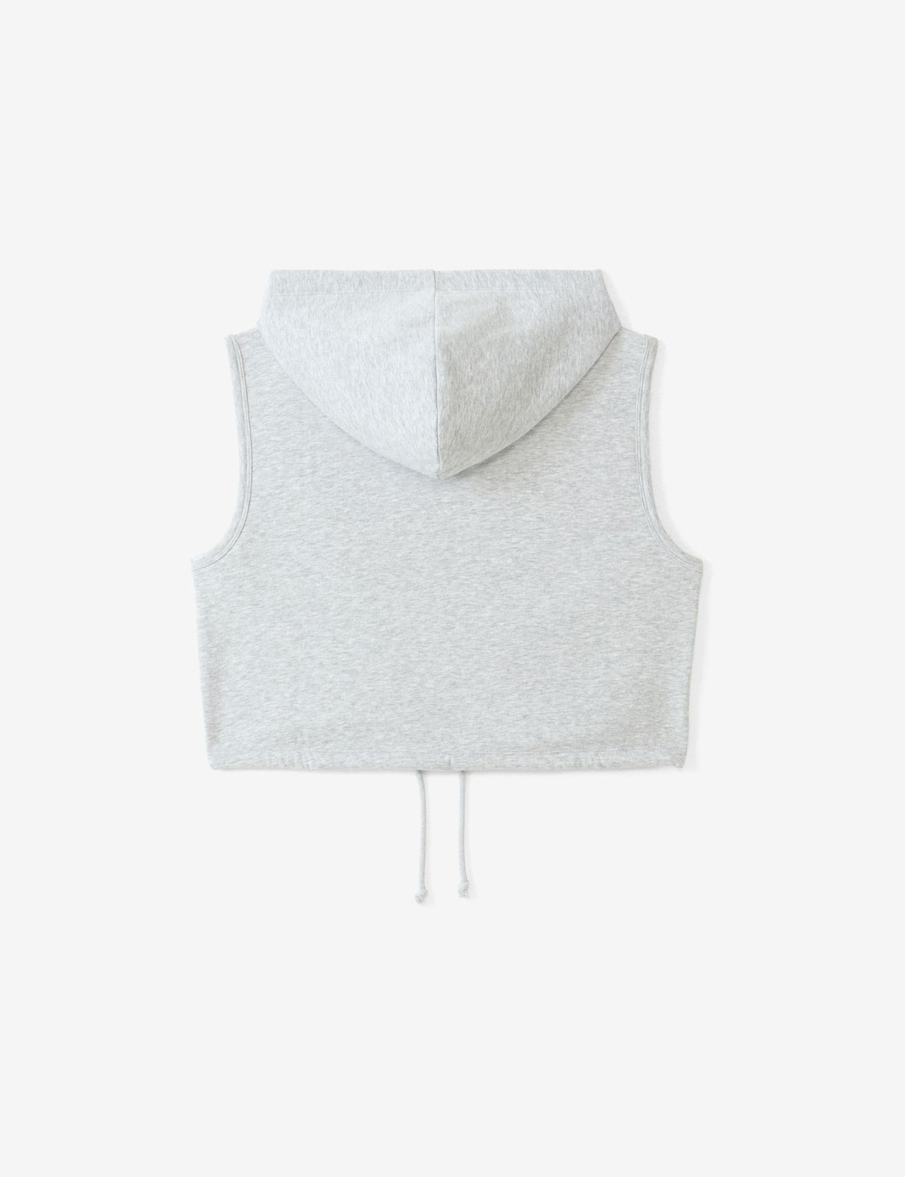 Sweat zippée sans manches gris chiné - Image 2
