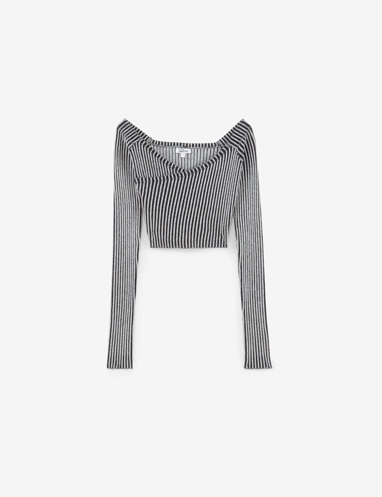 Top en maille cotelée ecru - Image 2