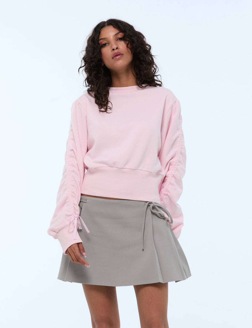 Sweat blanc rose clair