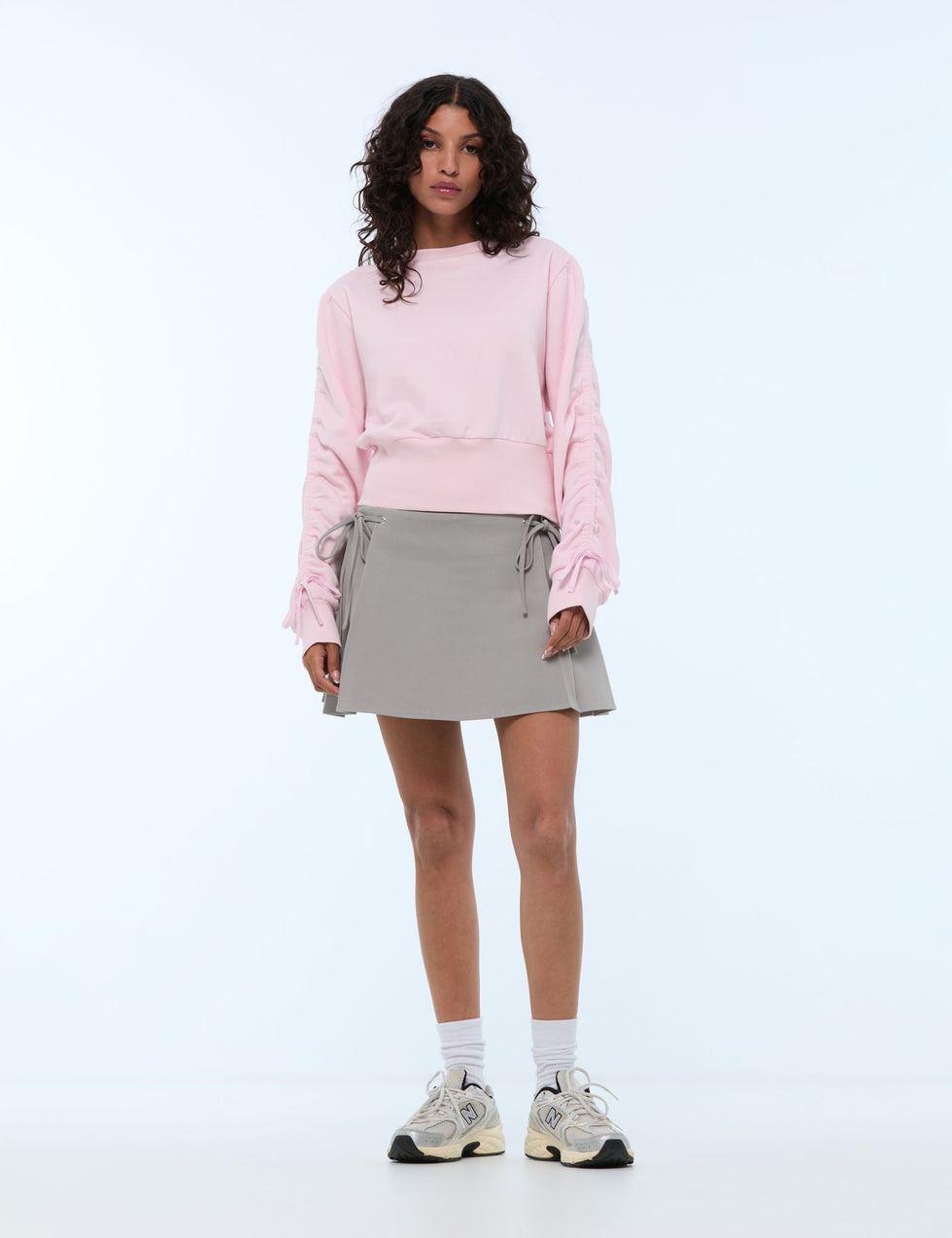 Sweat blanc rose clair