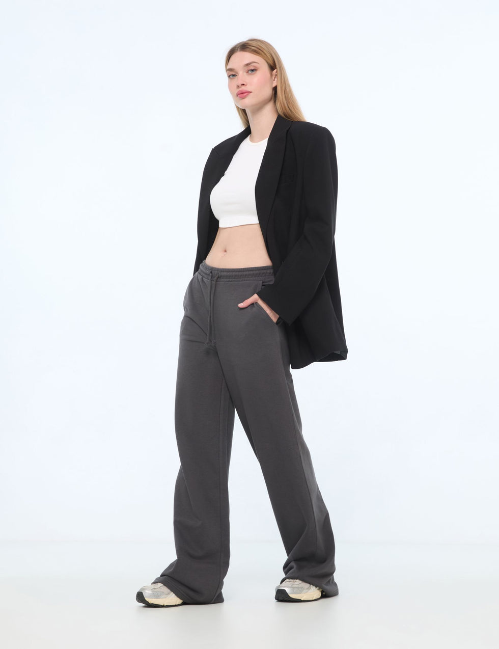 Jogging flare gris foncé