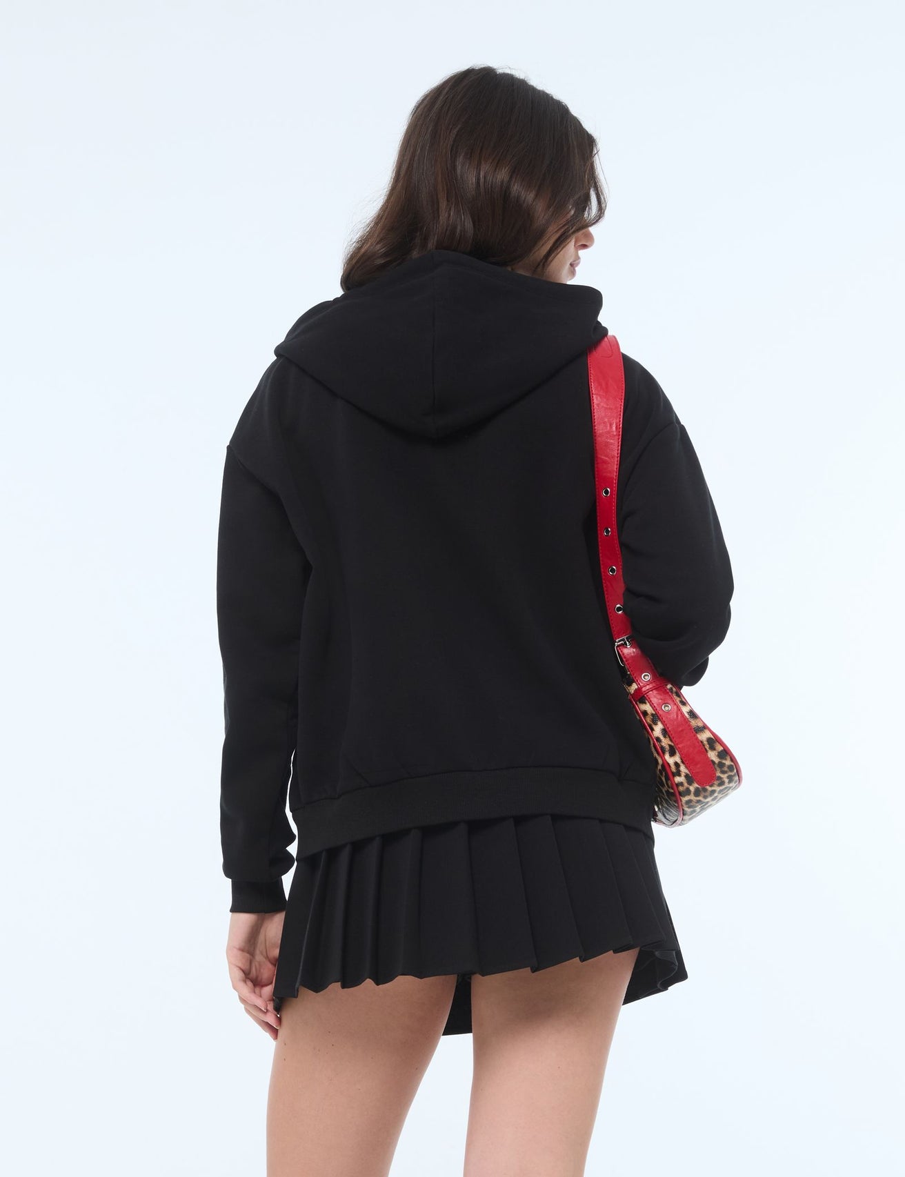 Sweat à capuche zippé noir - Image 1