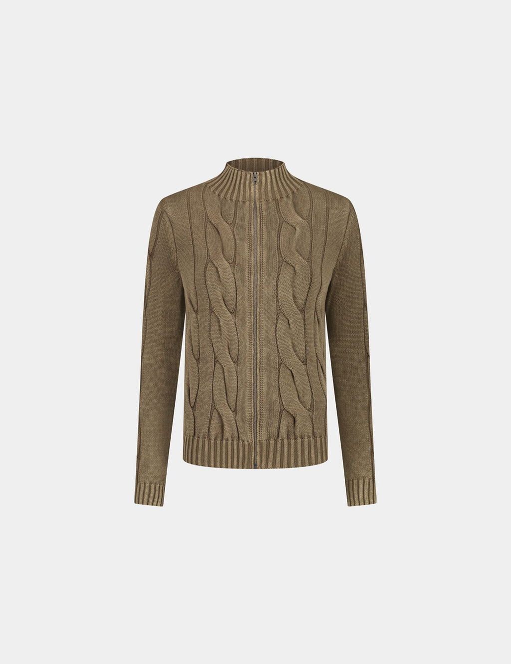 Gilet en maille tréssée marron clair