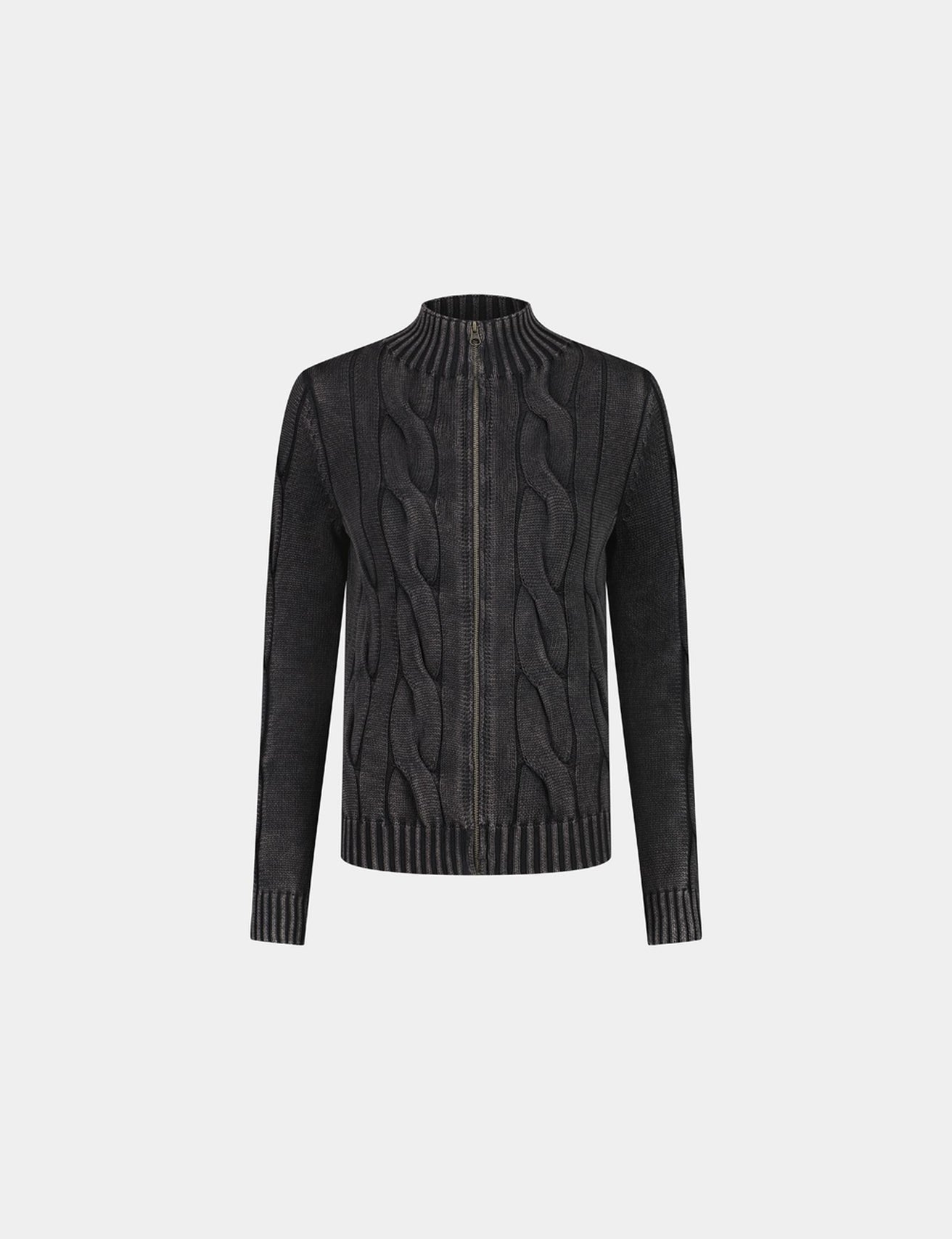 Gilet en maille tréssée gris foncé - Image 4