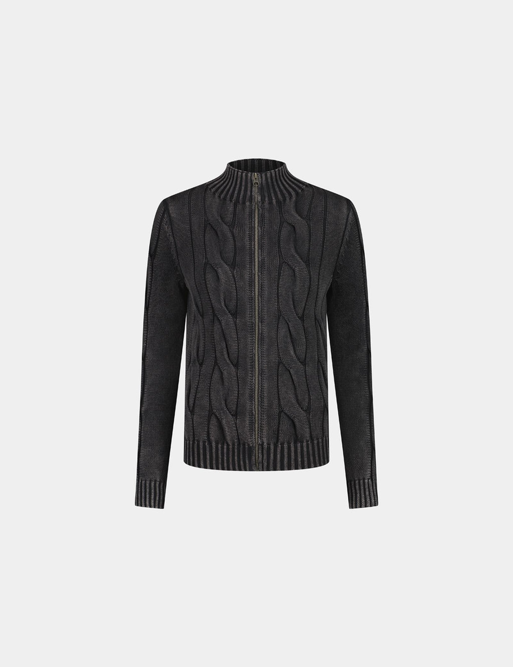 Gilet en maille tréssée gris foncé