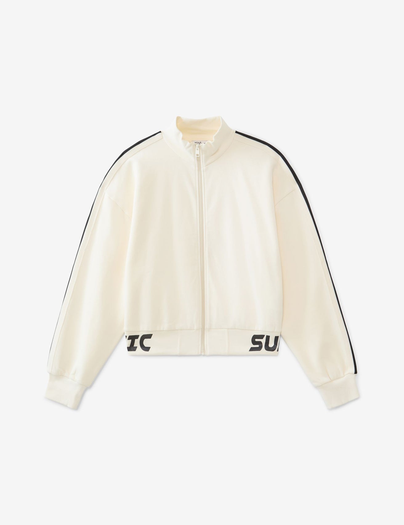 Sweat zippée oversize sable - Image 1