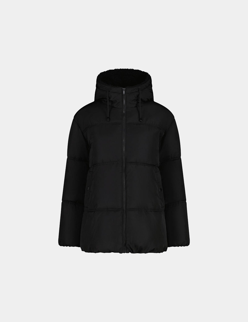 Doudoune noire matelassée avec intérieur doux