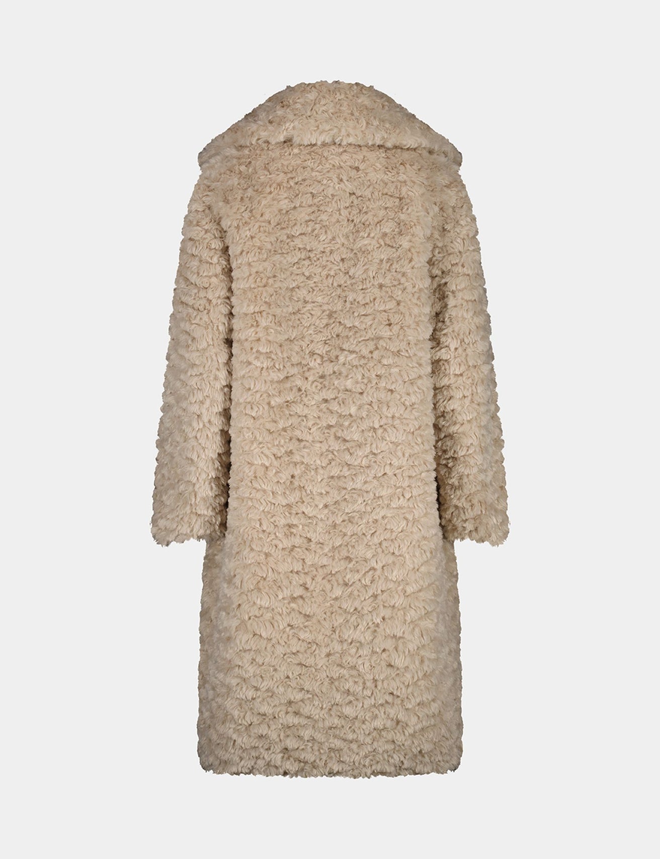 Manteau long à poils doux crème - Image 4