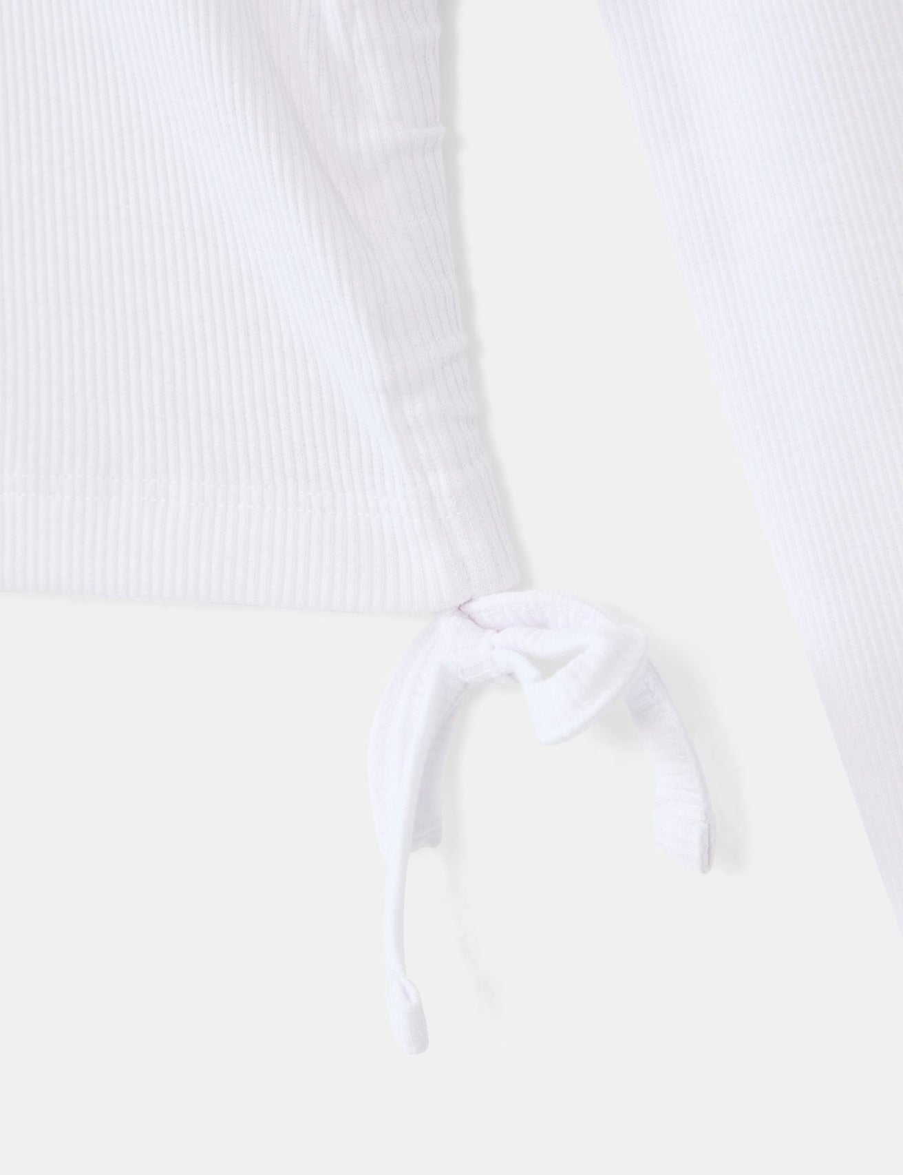 T-shirt avec fronces et liens blanc - Image 3
