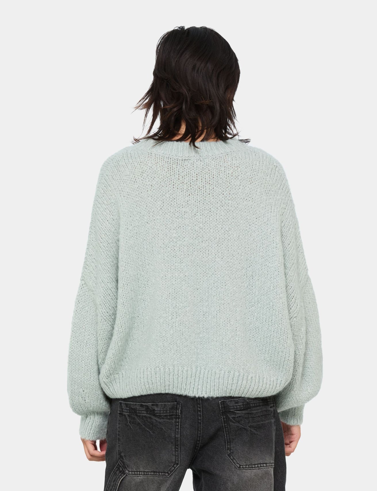 Pull oversize en mélange de laine vert clair - Image 2