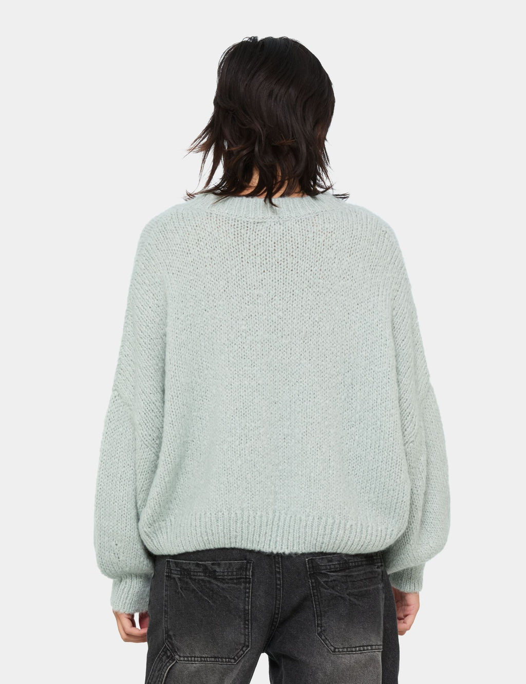 Pull oversize en mélange de laine vert clair