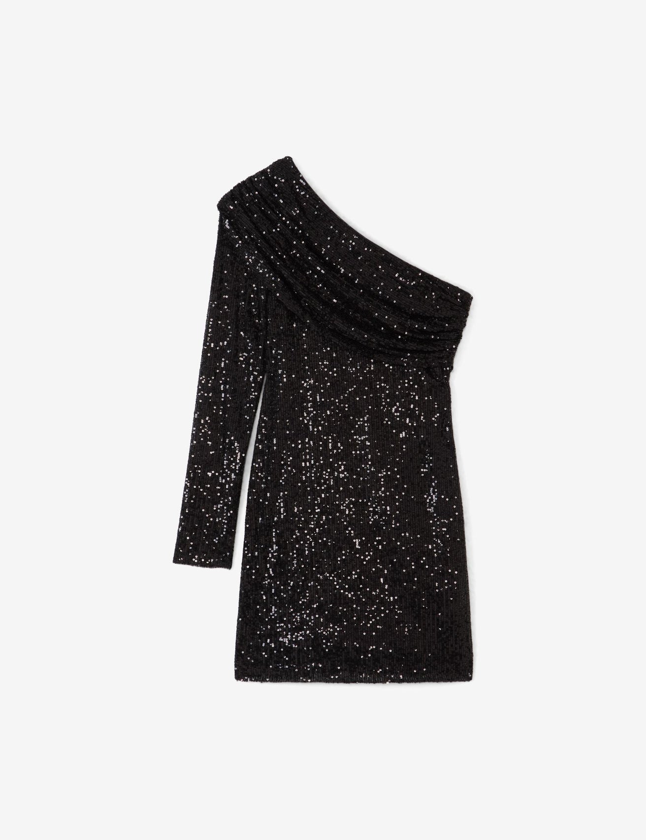 Robe asymétrique à sequin noire - Image 1