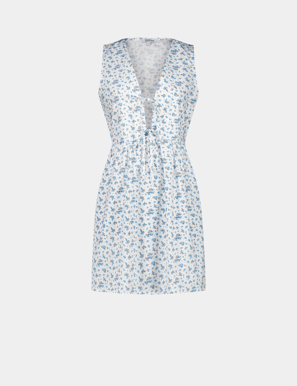 Robe bleue fleuris avec liens
