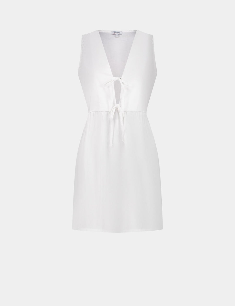 Robe blanche avec liens à nouer à l'avant