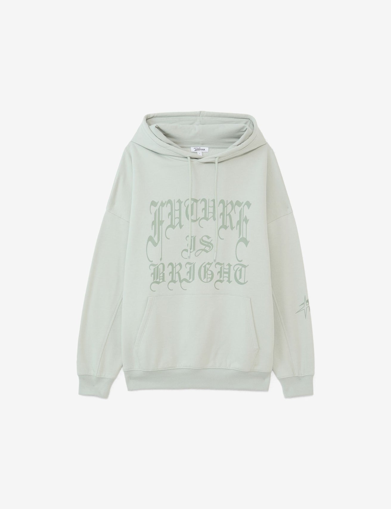 Sweat à capuche et message vert clair - Image 1