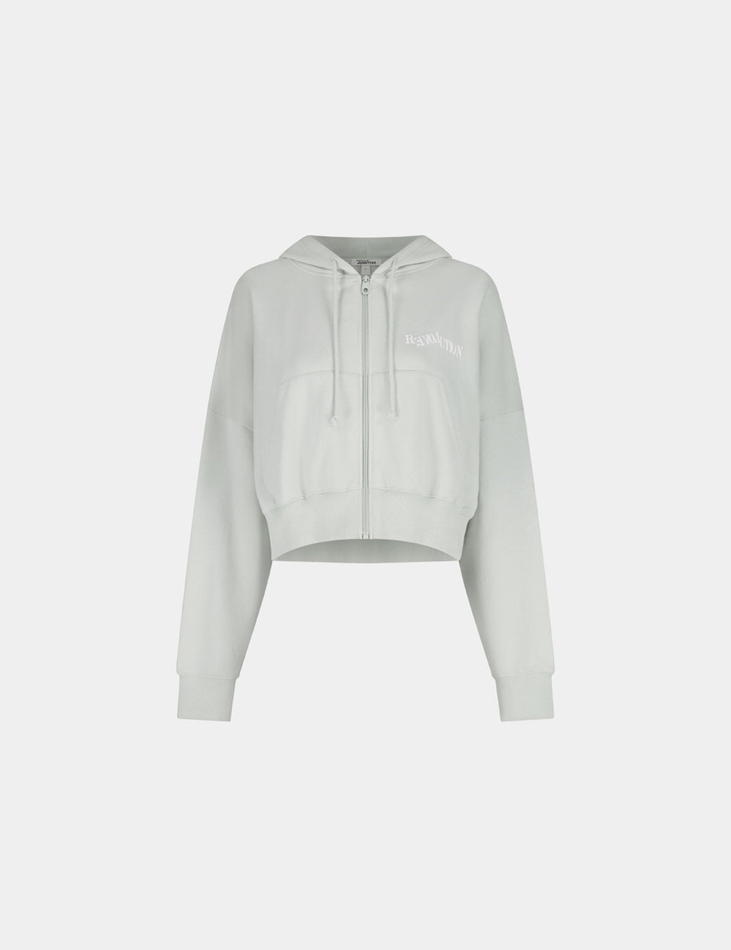 Sweat zippée à message vert clair